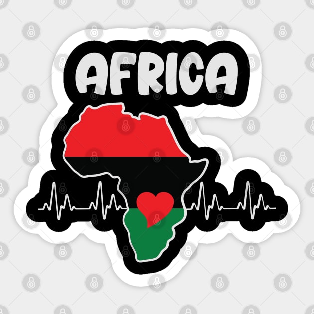 Africa, Heartbeat, Black History, African American History Sticker by UrbanLifeApparel